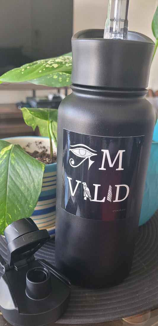 I M VALID hot/cold Water Bottle Black/Stainless Steel